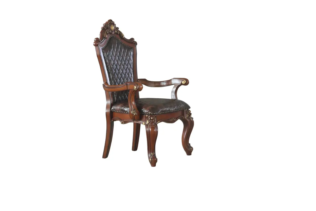 Picardy Cherry Oak & Pu Arm Chair 1