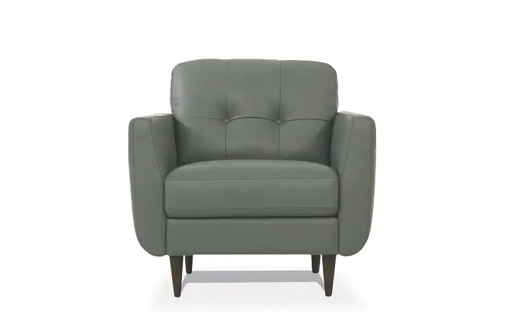 Radwan Pesto Green Leather Chair 1