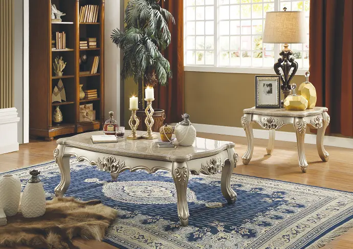 Ranita Marble & Champagne Coffee Table 1