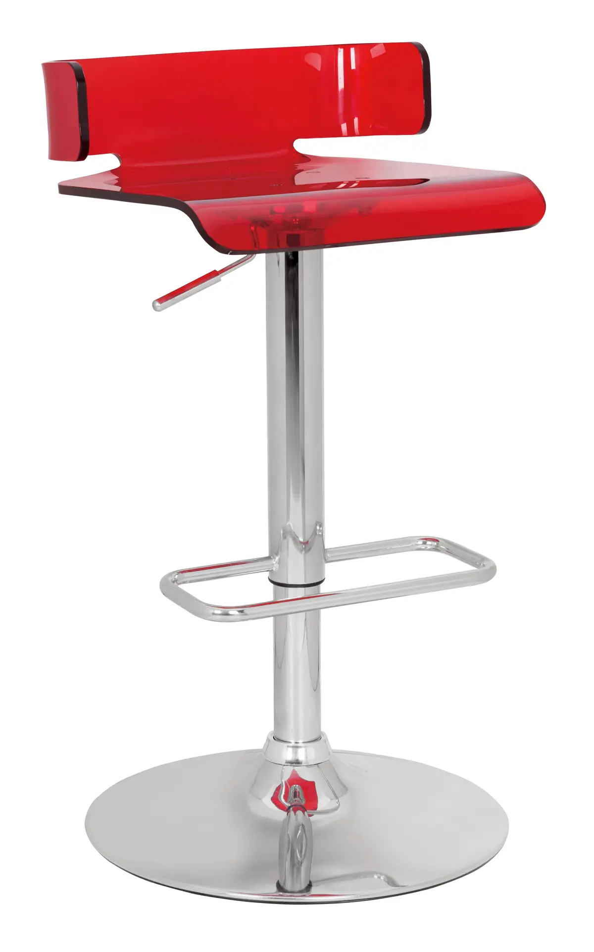 Rania Red & Chrome Adjustable Stool (1Pc) 1