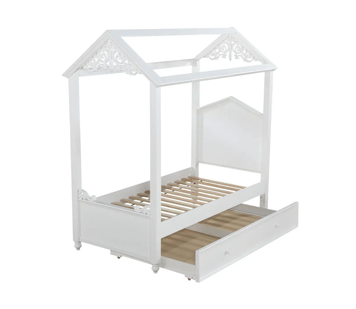 Rapunzel White Twin Bed 1