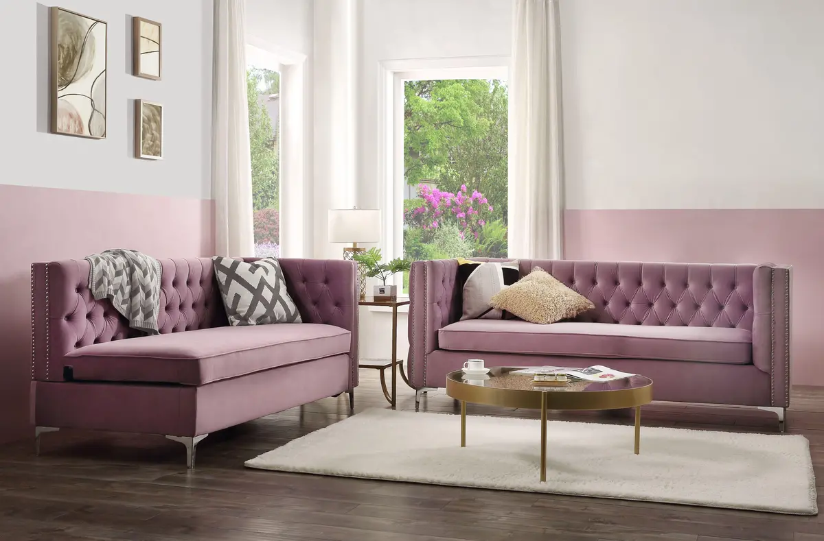 Rhett Purple Velvet Sectional Sofa 1