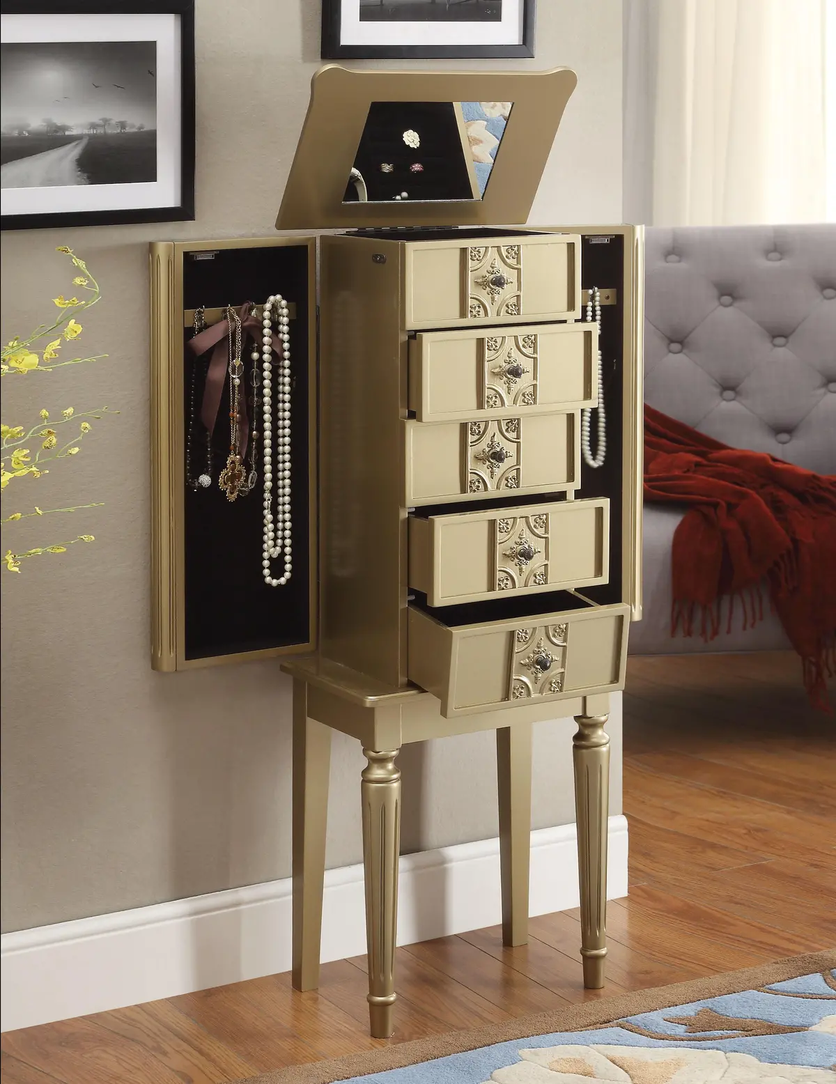 Tammy Gold Jewelry Armoire 1