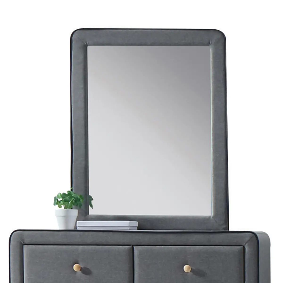 Valda Light Gray Fabric Mirror 1