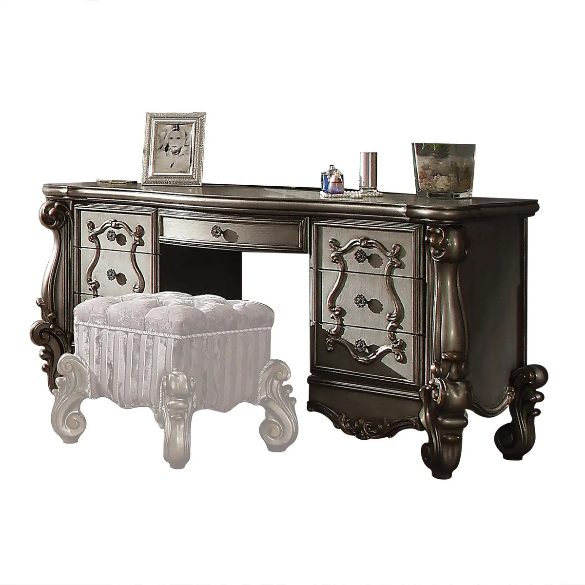 Versailles Antique Platinum Vanity Desk 1