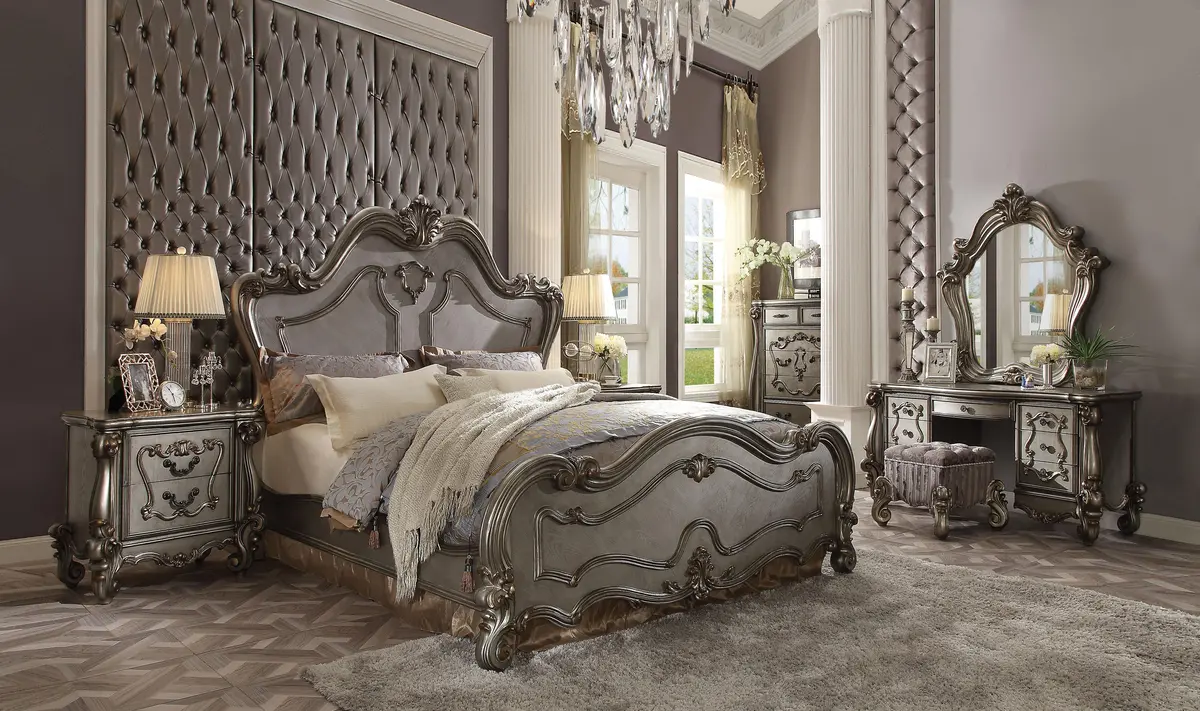 Versailles Antique Platinum Queen Bed 1