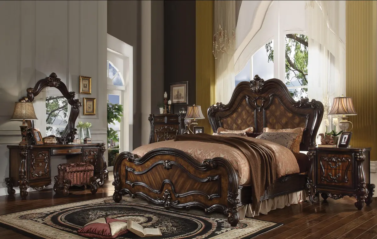 Versailles Cherry Oak Queen Bed 1