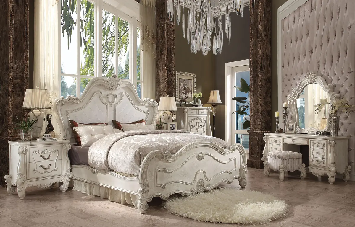 Versailles Bone White California King Bed 1