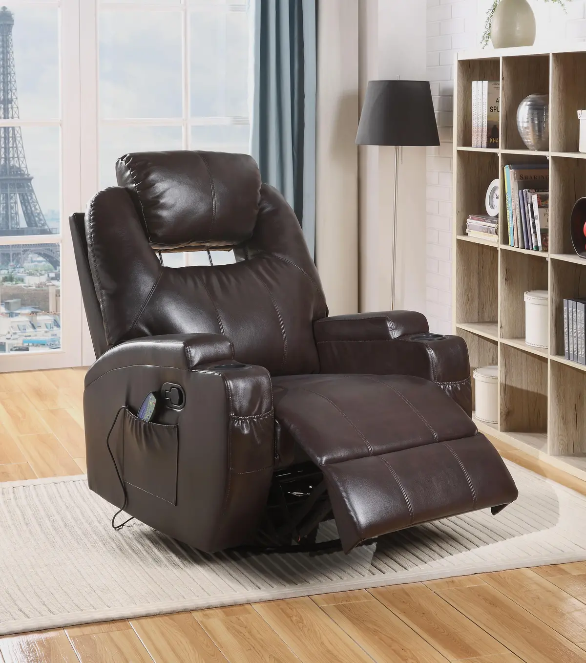 Waterlily Brown Pu Rocker Recliner (Motion) 1