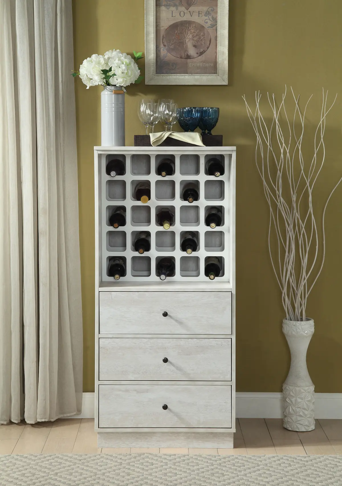 Wiesta Antique White Wine Cabinet 1