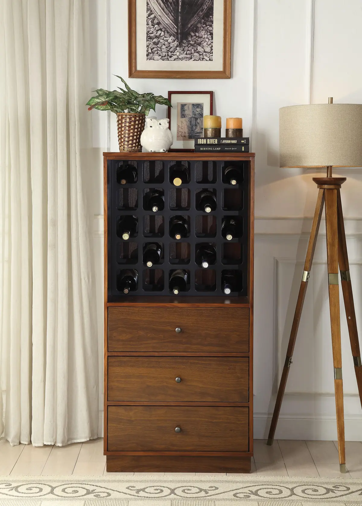 Wiesta Walnut Wine Cabinet 1