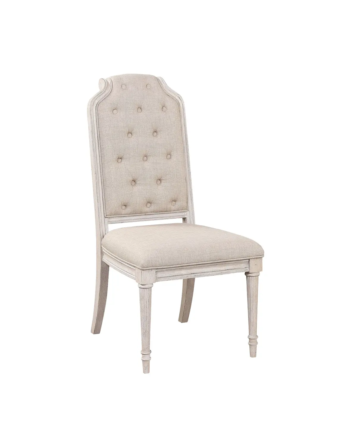Wynsor Fabric & Antique Champagne Side Chair 1