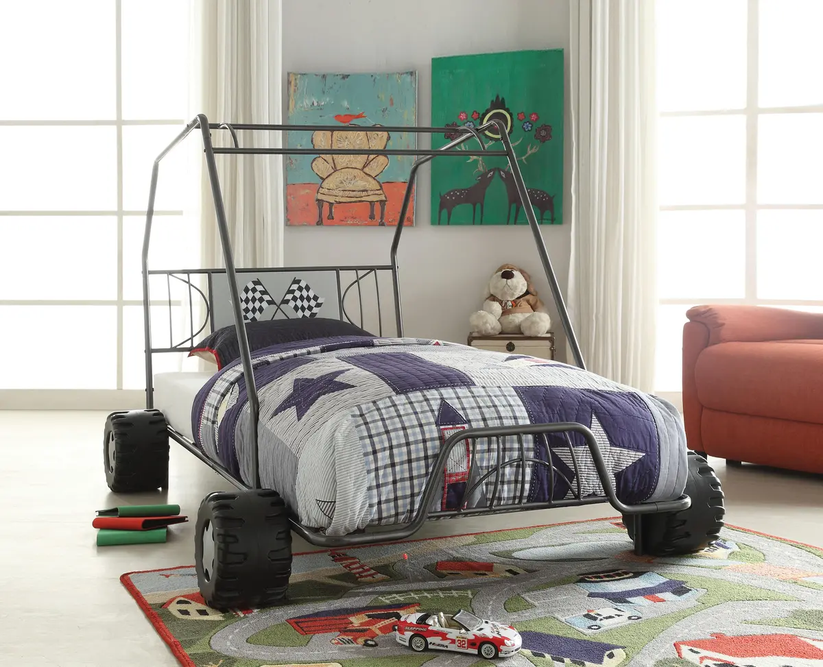 Xander Gunmetal Go Kart Twin Bed 1