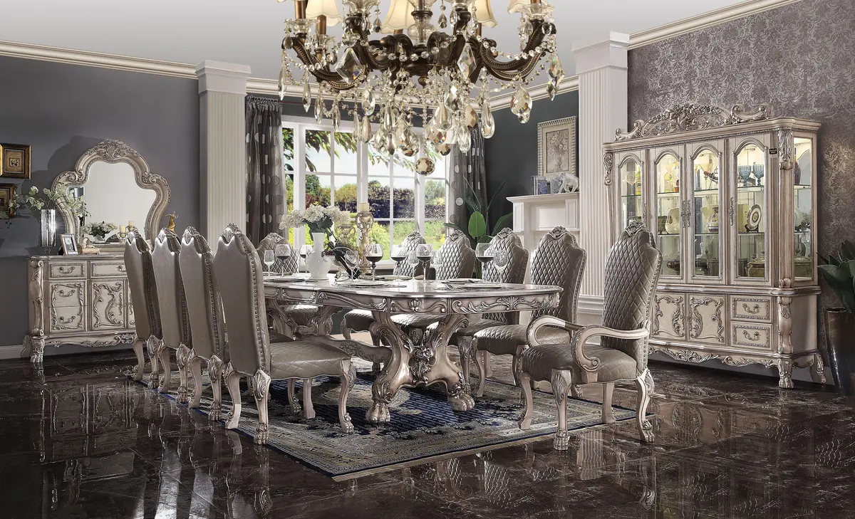 Dresden Vintage Bone White Dining Table (136"L) 1