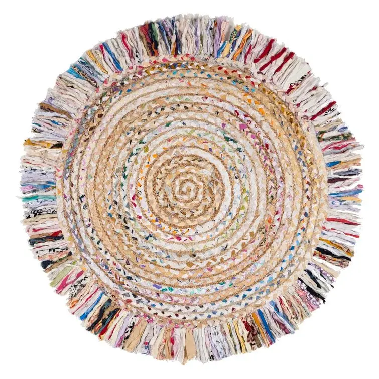 Henry- Round Jute Chindi Rug 7