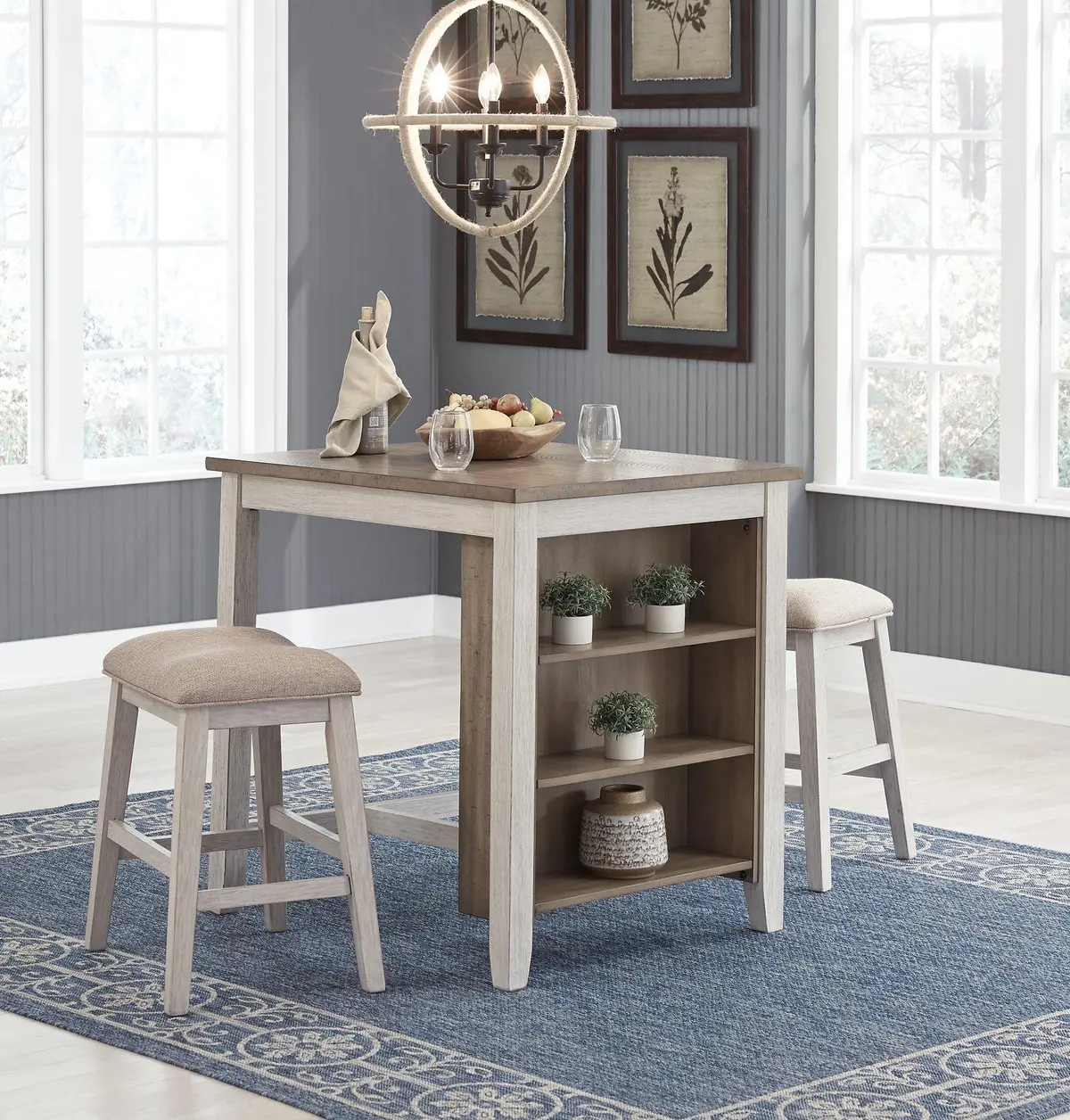 Skempton Counter Height Dining Table And Bar Stools (Set Of 3) 2