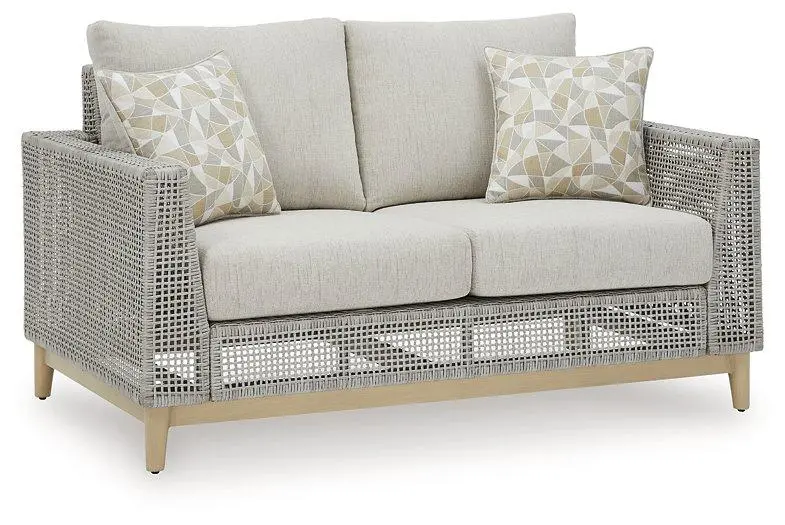 Seton Creek Outdoor Loveseat With Cushion 1