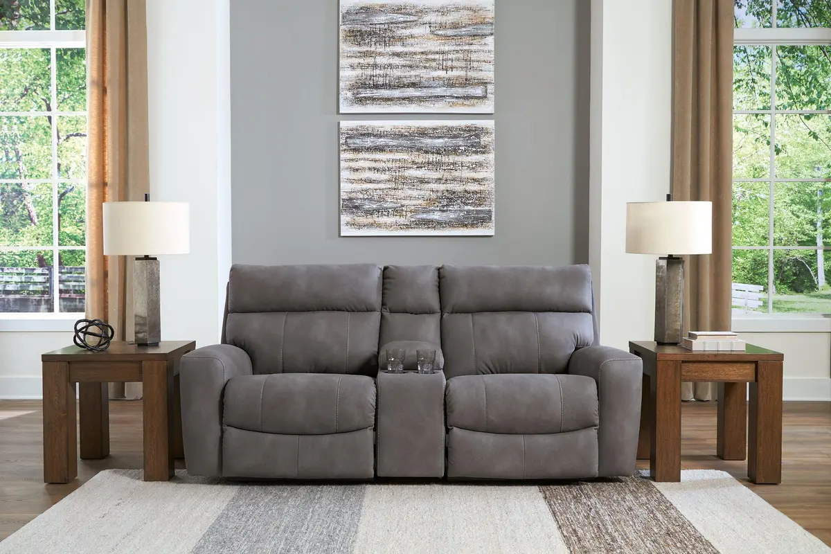 Next-Gen Durapella Power Reclining Sectional Loveseat With Console 2