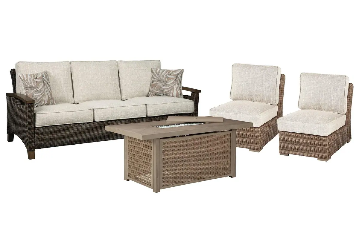 Beachcroft Outdoor Sofa, Lounge Chairs And Fire Pit 1