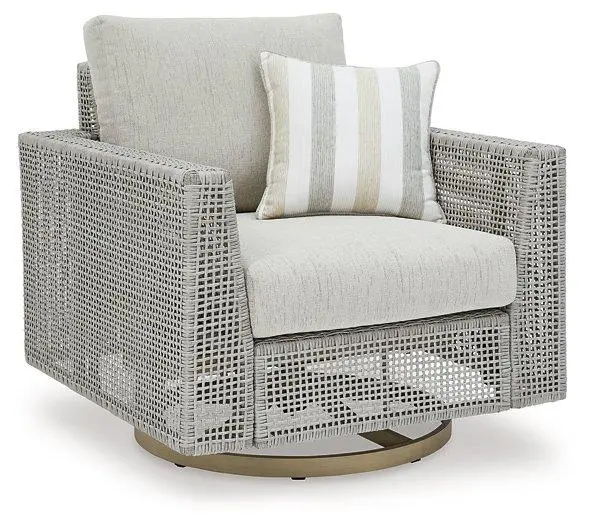 Seton Creek Outdoor Swivel Lounge With Cushion 1