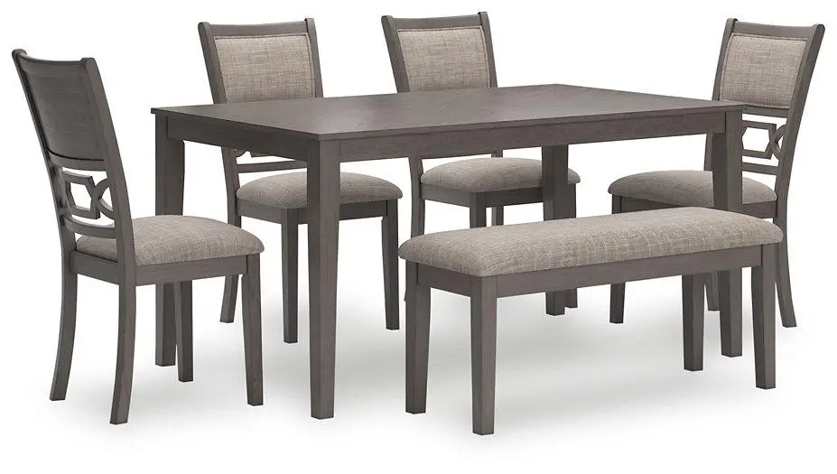 Wrenning Dining Table And 4 Chairs And Bench (Set Of 6) 1