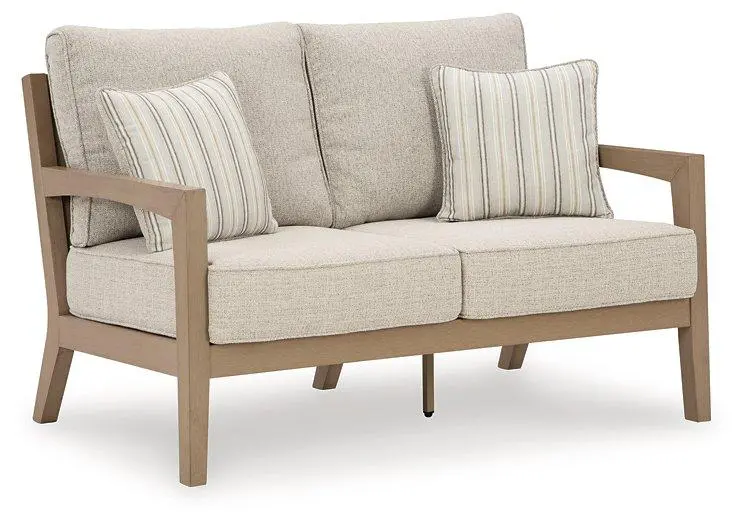 Hallow Creek Outdoor Loveseat With Cushion 1