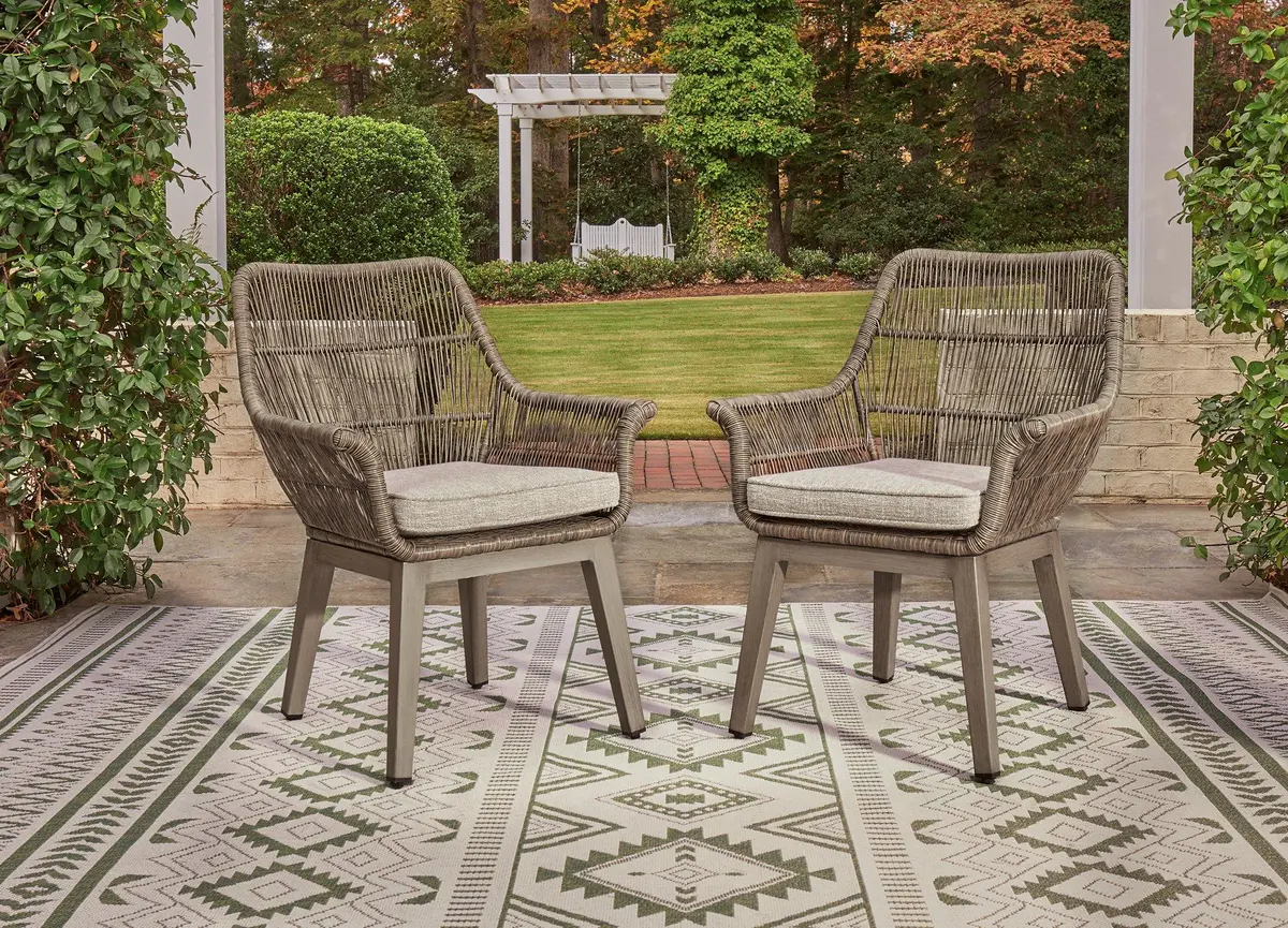 Beach Front Arm Chair With Cushion (Set Of 2) 2