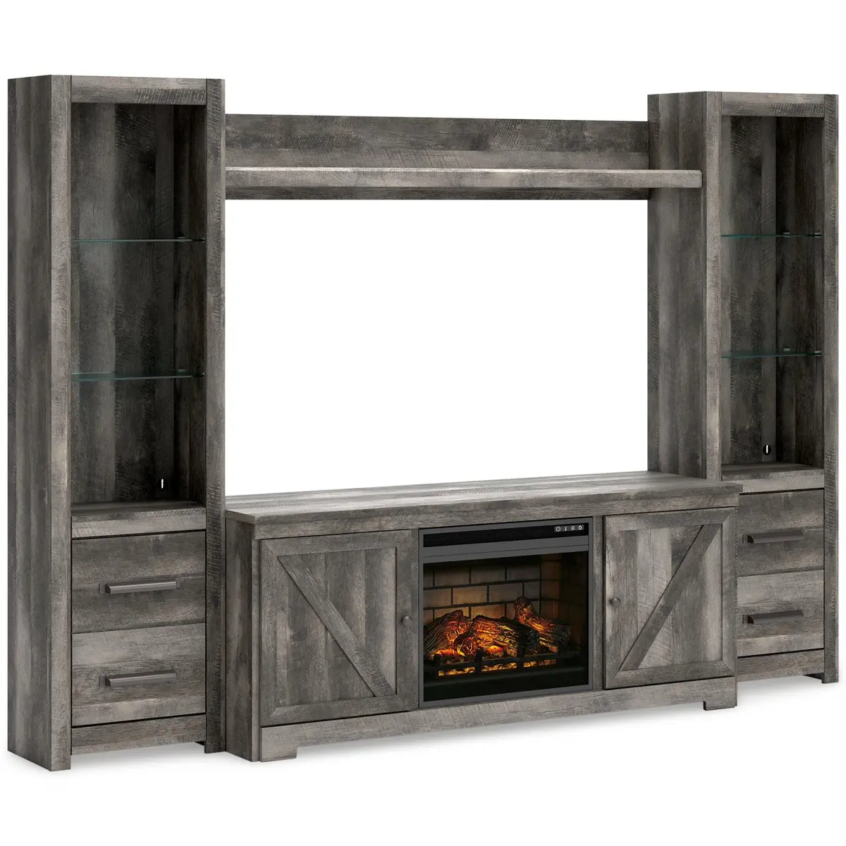 Wynnlow 4-Piece Entertainment Center With Electric Fireplace 1