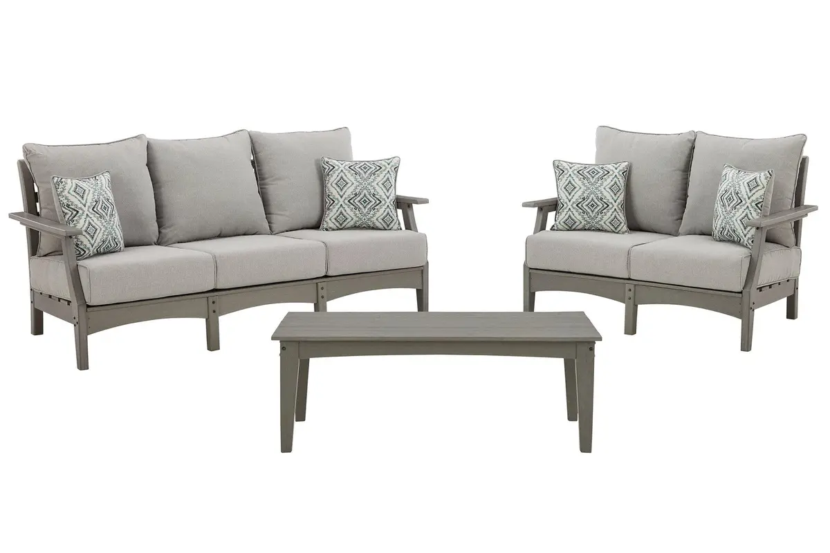 Visola Outdoor Sofa And Loveseat With Coffee Table 1