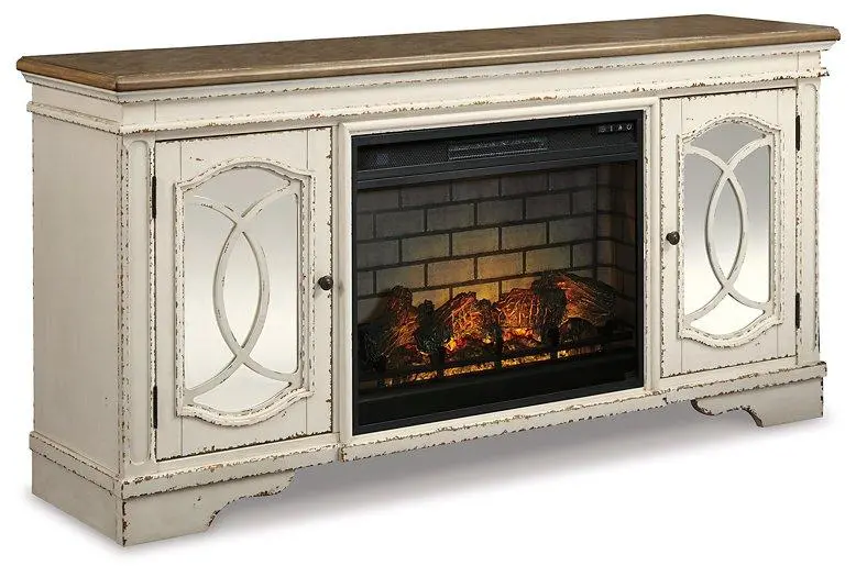 Realyn 74" Tv Stand With Electric Fireplace 1