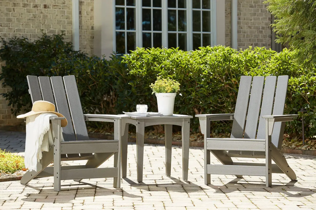 Visola Outdoor Adirondack Chair Set With End Table 1