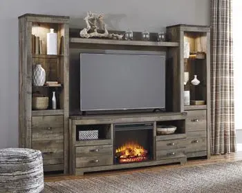 Trinell 4-Piece Entertainment Center With Electric Fireplace 3