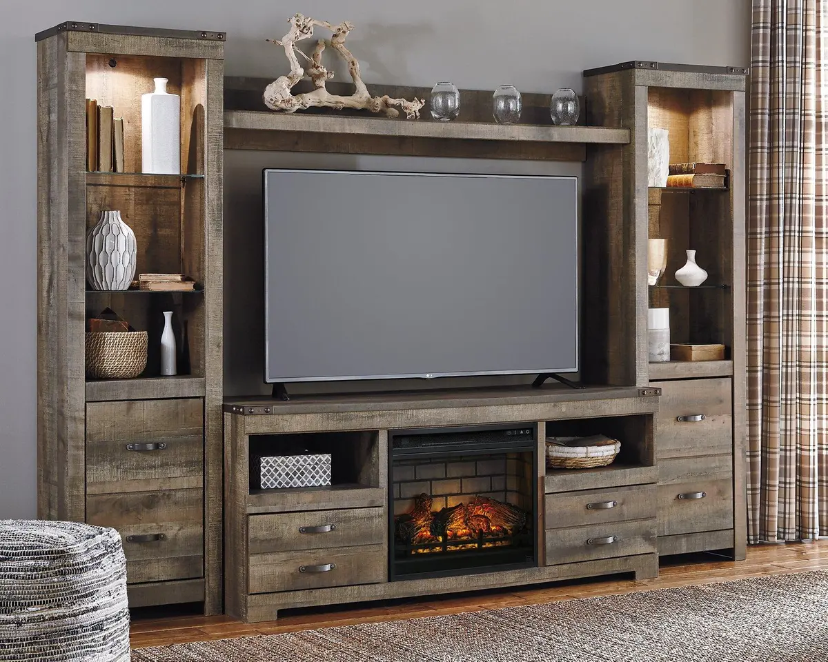Trinell 4-Piece Entertainment Center With Electric Fireplace 2