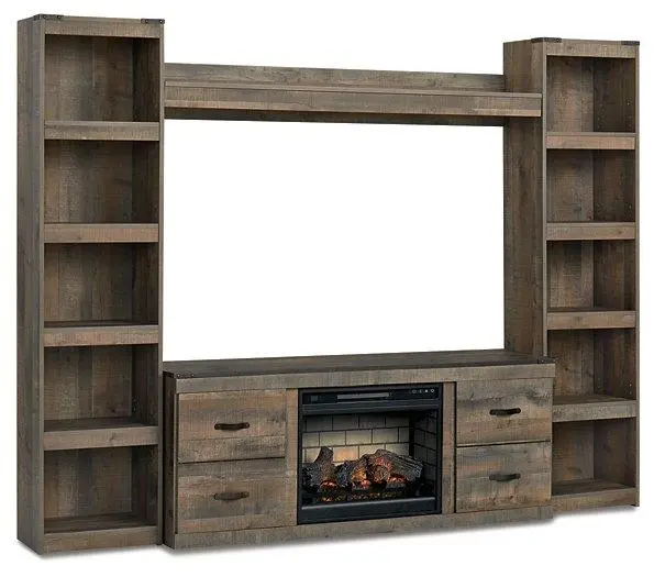 Trinell 4-Piece Entertainment Center With Electric Fireplace 3