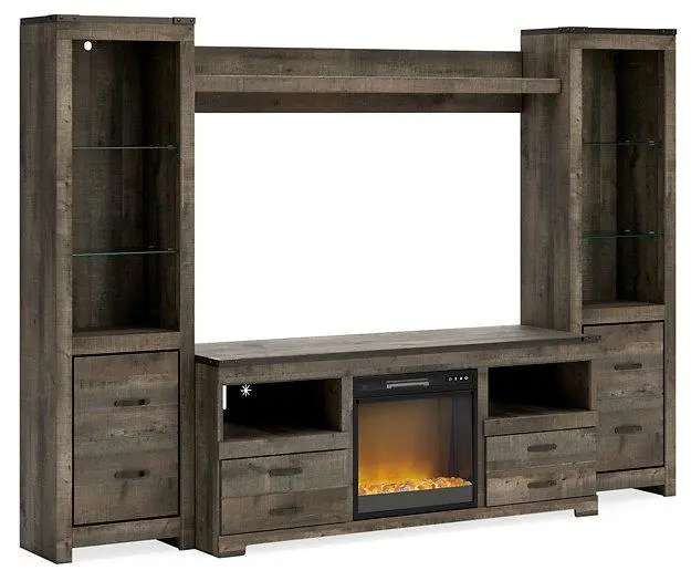 Trinell 4-Piece Entertainment Center With Electric Fireplace 2