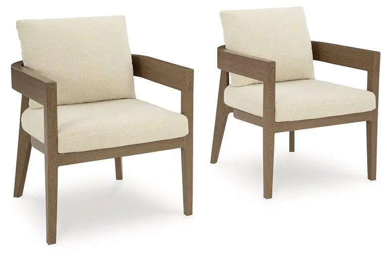 Serene Bay Outdoor Dining Arm Chair With Cushion (Set Of 2) 1