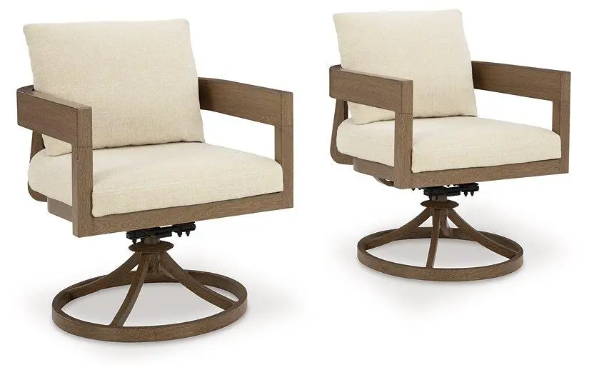 Serene Bay Outdoor Swivel Dining Chair With Cushion (Set Of 2) 1