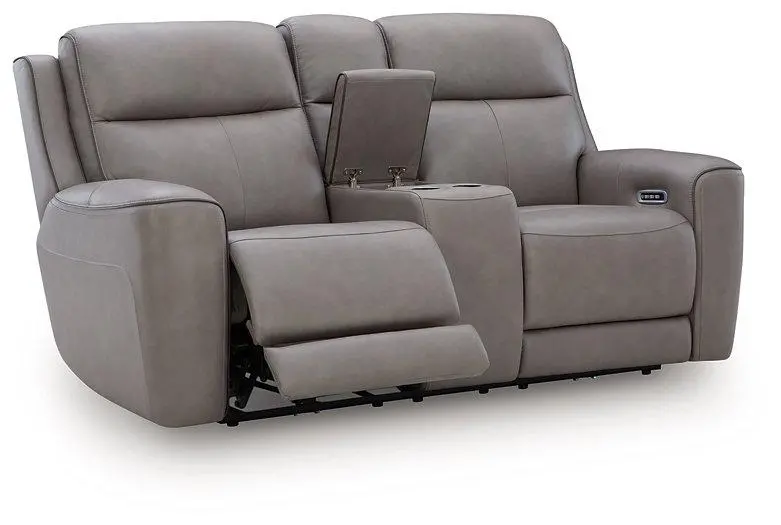 5Z-Comfort Power Reclining Loveseat With Console 1