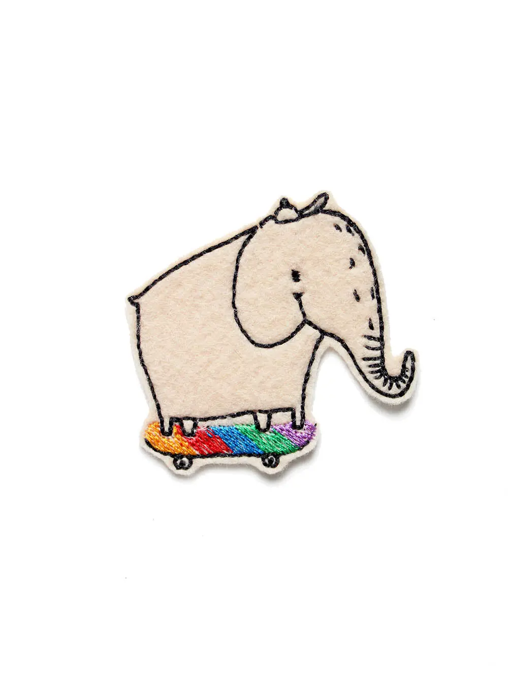Aufnäher "Elefant Mit Regenbogenskateboard" 1