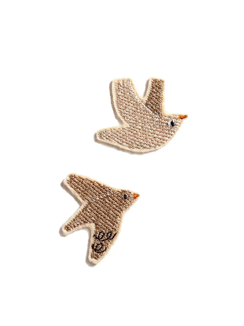 Aufnäher Set "Beiger Vogel" 1