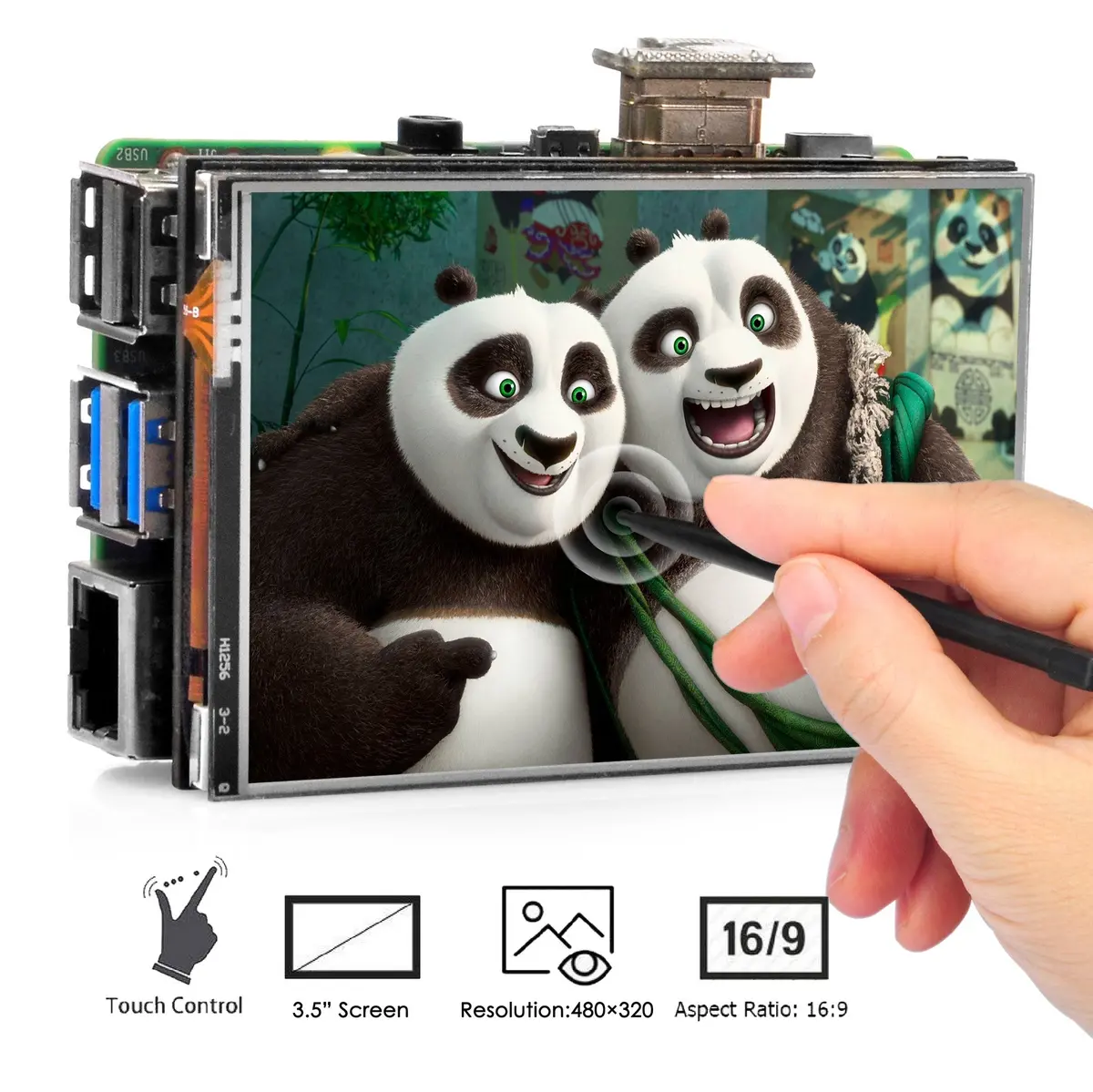 Osoyoo 3.5 Inch Hdmi Touch Screen, 480X320 Resistive Lcd Display For Raspberry Pi 5 4 3B+ 1