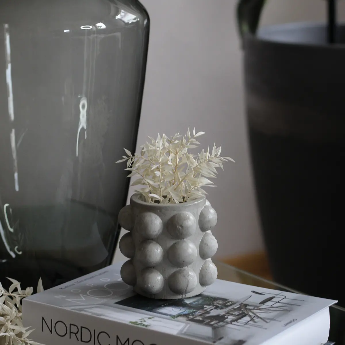 Betonvase ; Vase ; Bubble ; Trockenblumenvase „Chelly“ 1