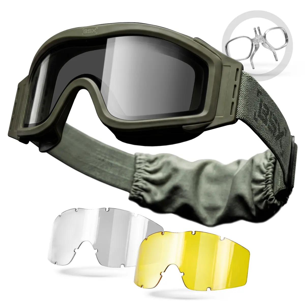 Bsx Tango Goggle - Standard W/ Multiple Lenses - Olive 1