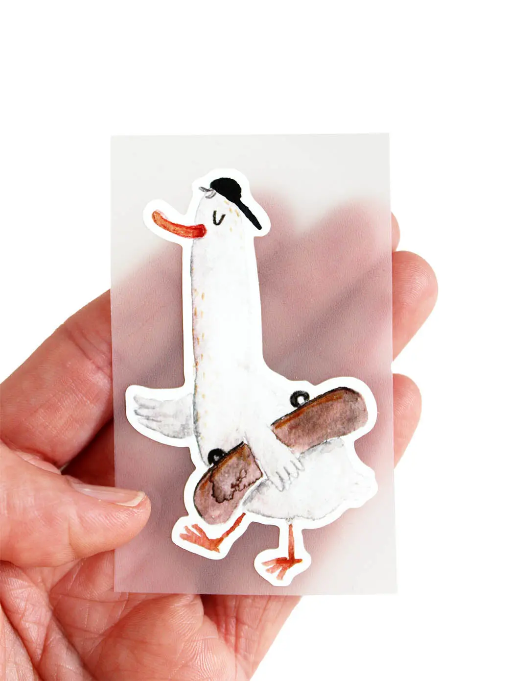Bügelbild "Gans Mit Skateboard" 1