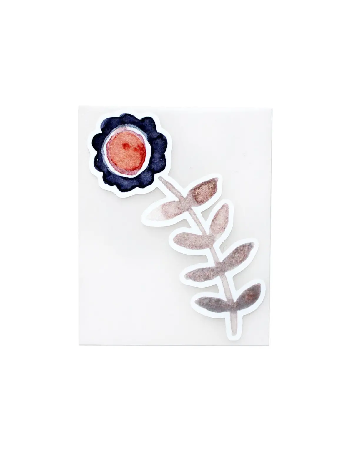 Bügelbild Blume "Blau Rot" 1