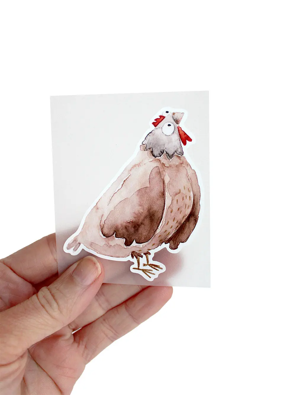 Bügelbild Huhn Braun 1