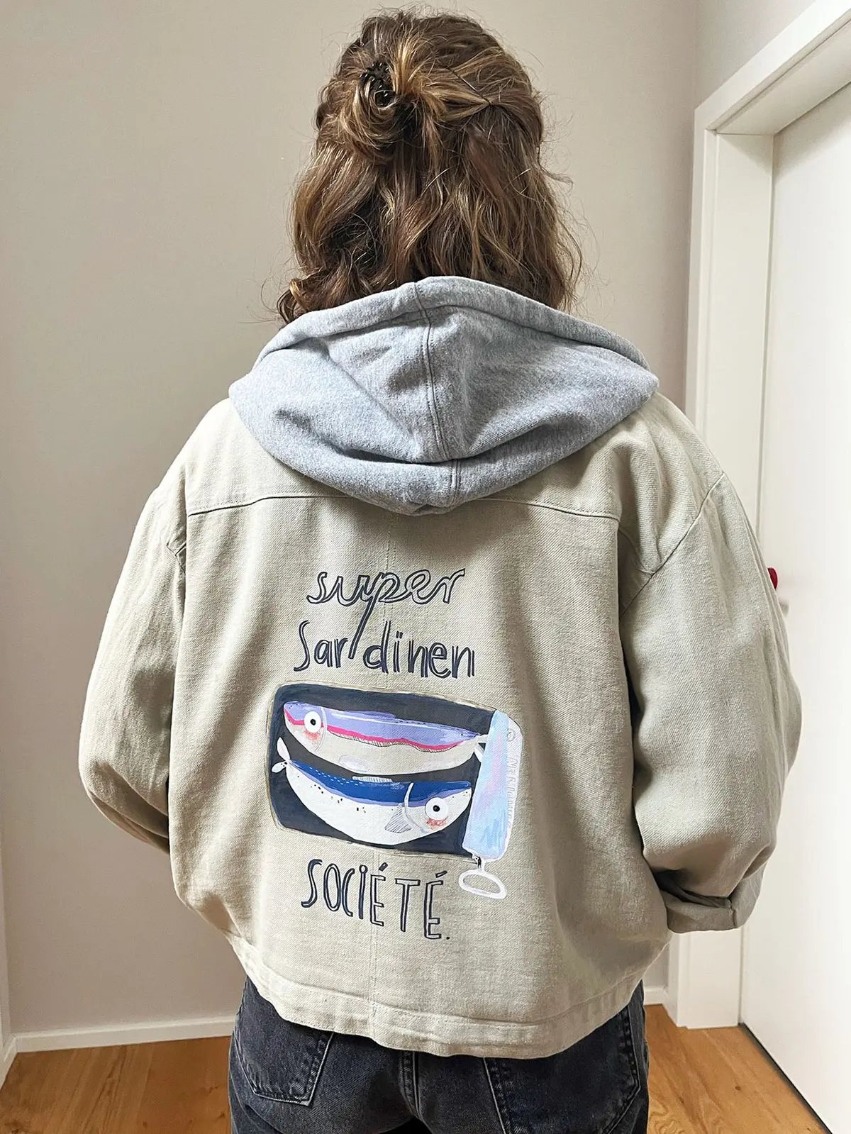 Xxl Bügelbild Randlos "Super Sardine" 1