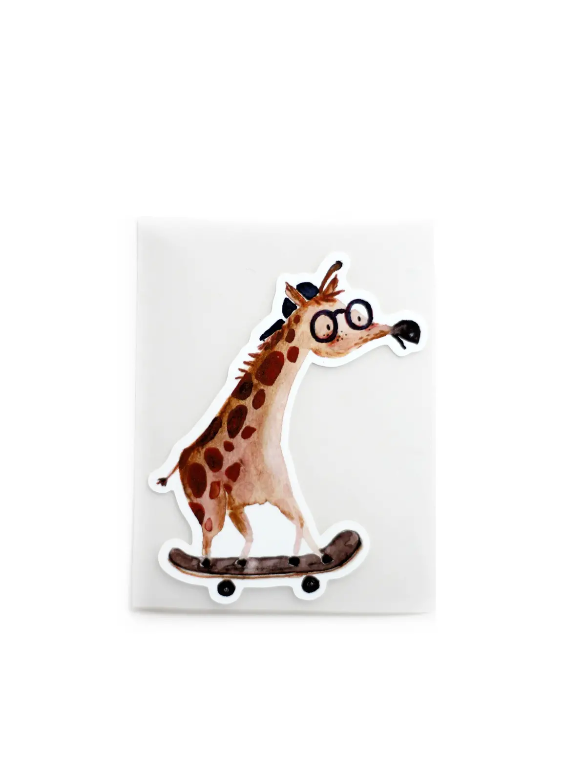 Bügelbild Giraffe Auf Skateboard 1