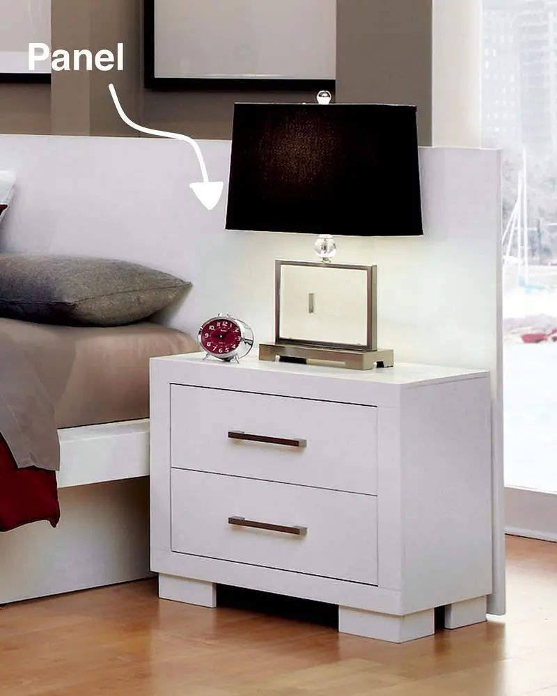 Jessica Nightstand Panels White (Set Of 2) 2