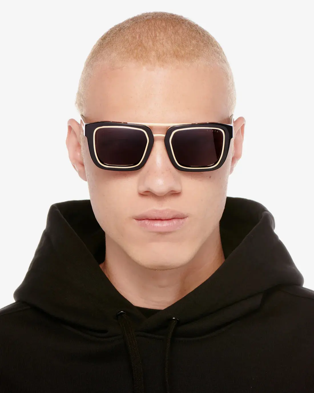 Vanta Draco Sunglasses - Gloss Black & Gold Metal 2